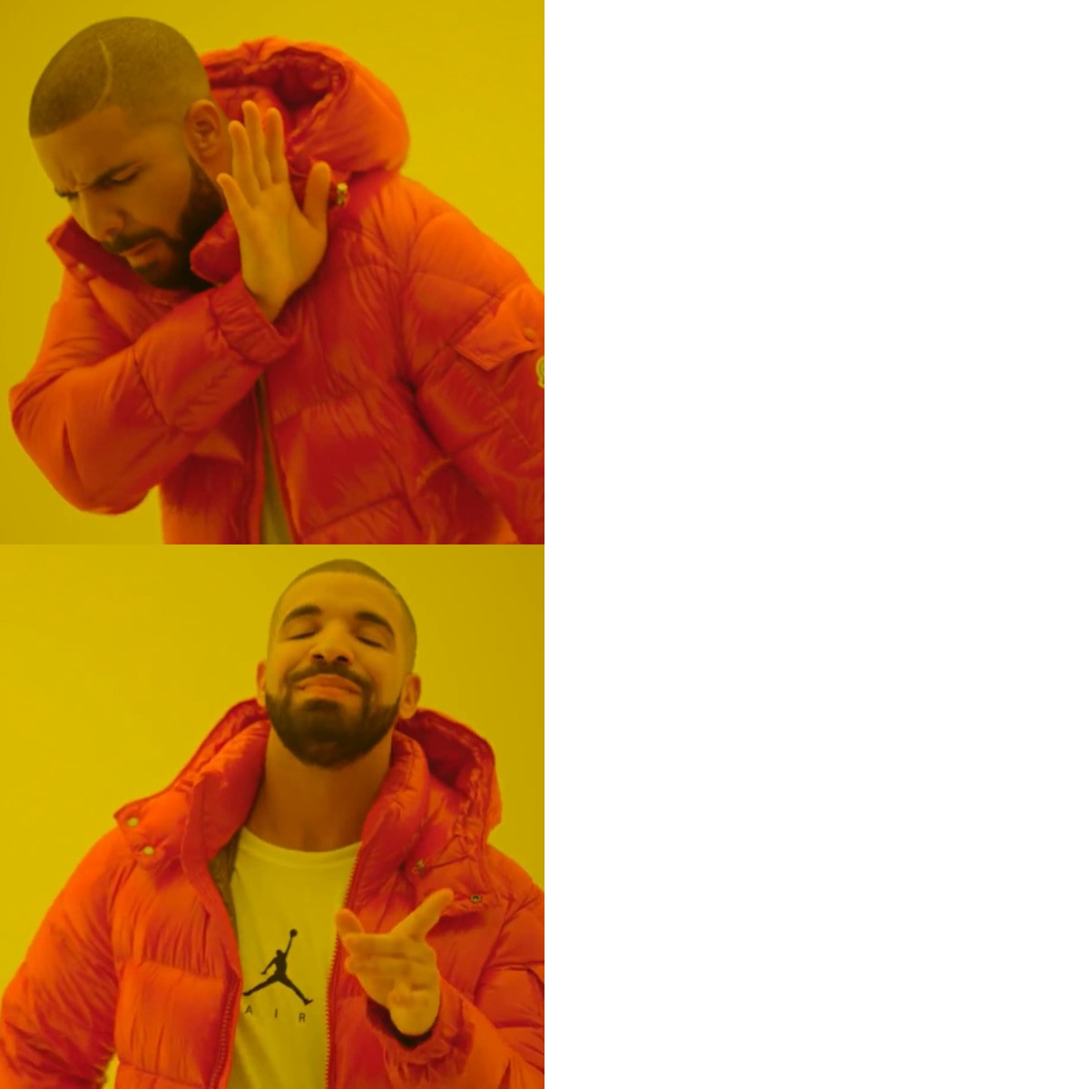 Drake Hotline Bling meme about Recess