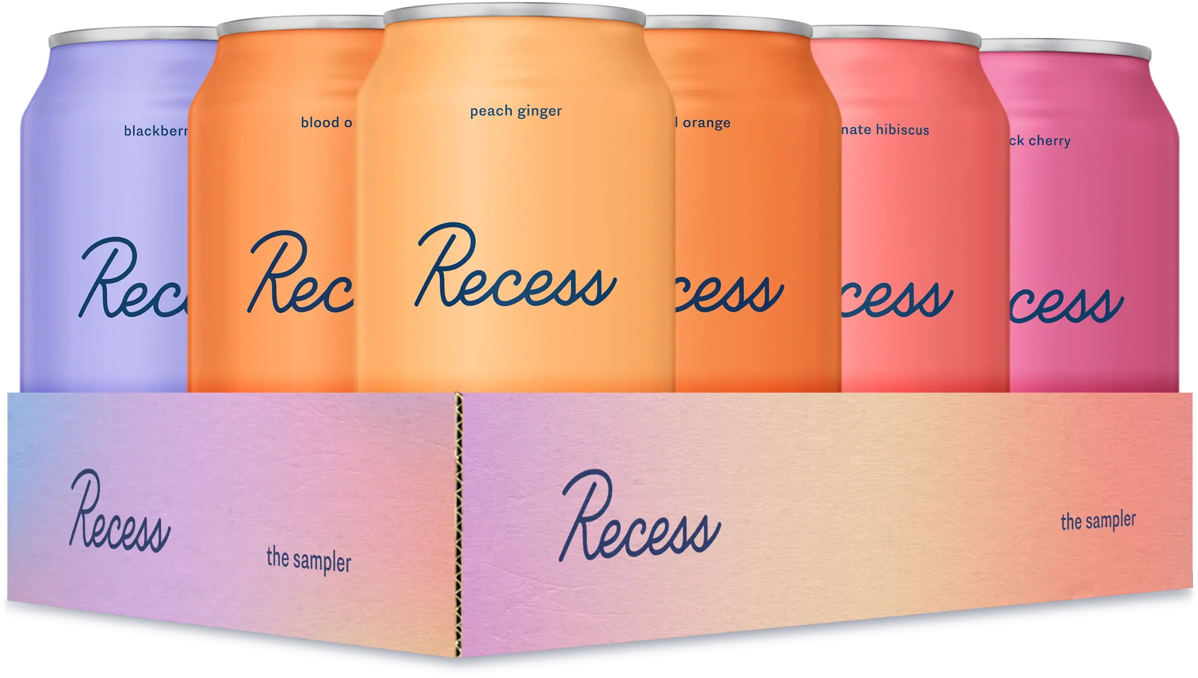 Twelve Recess cans in a sampler case