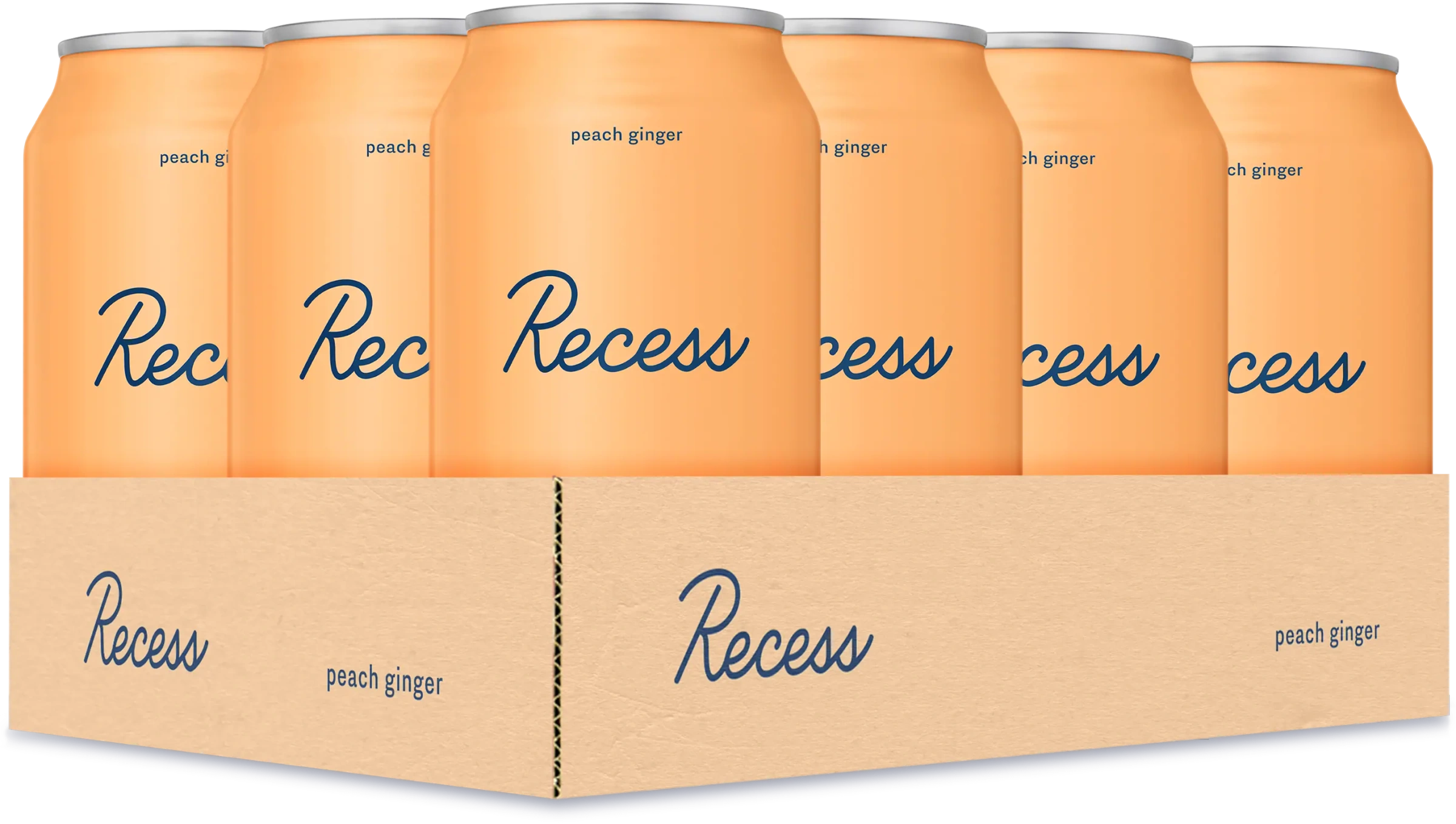 Case of peach ginger Recess cans
