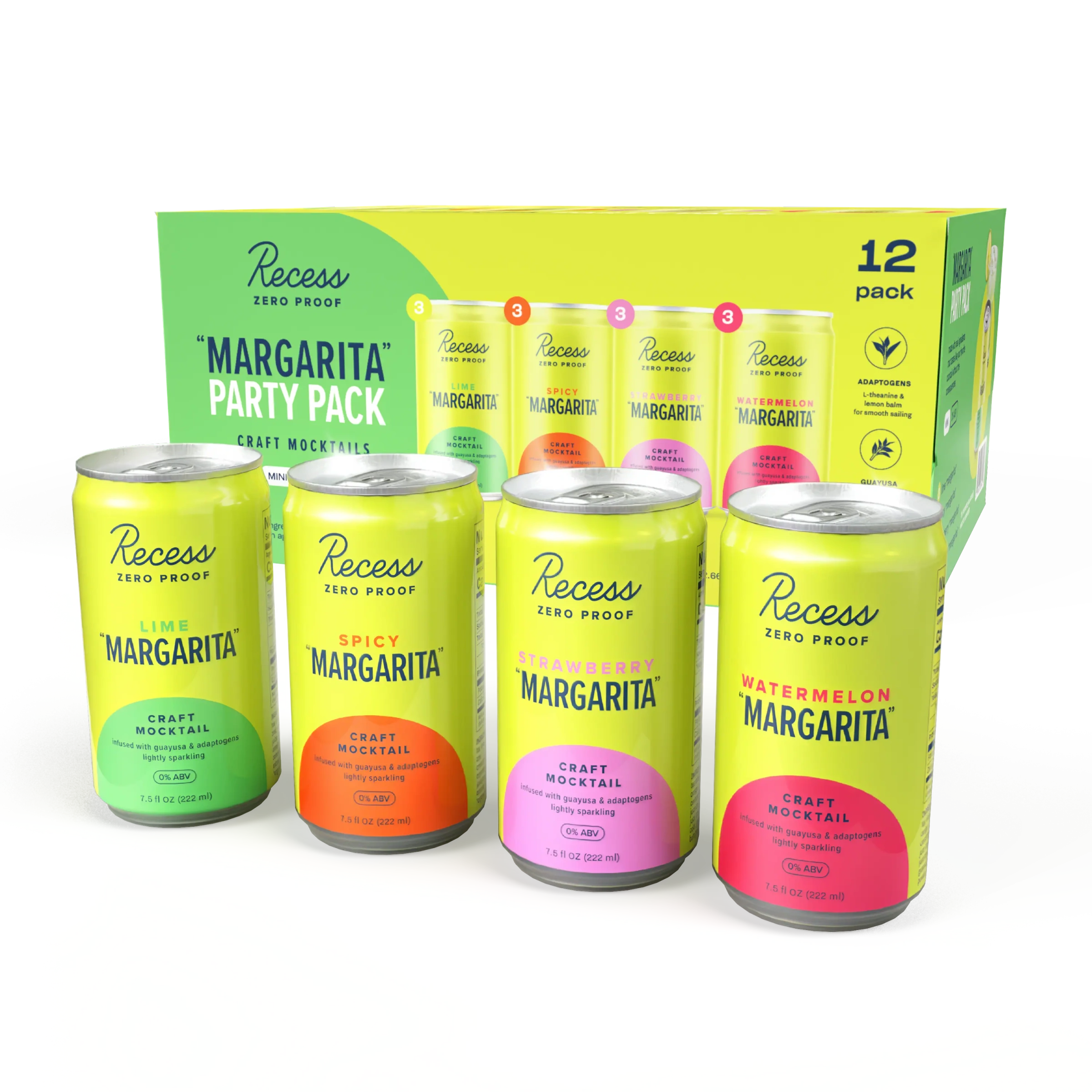 Margarita party pack of Recess Zero Proof cans
