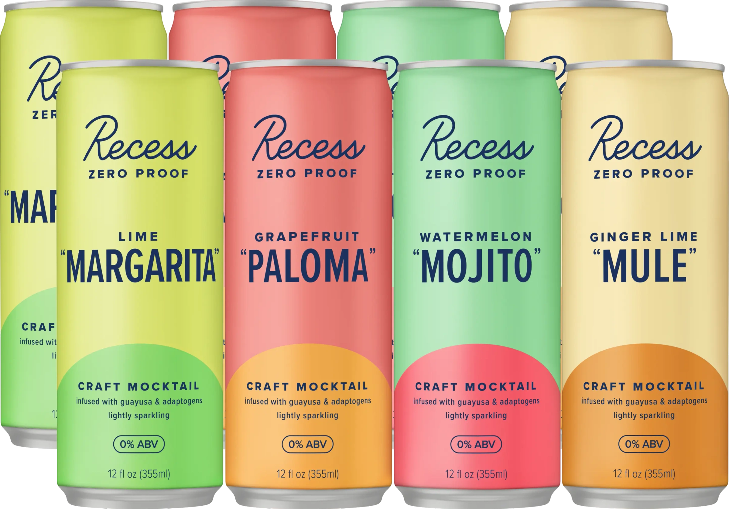 Row of Recess Zero Proof cans